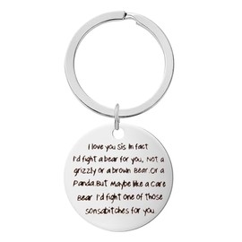 Funny Christmas Birthday Gifts for Sister Sis I Love You Gift Keychain for Women Sister Big Sis Little Sis Gifts Keychain Accessories for Women Sisters Gifts from Sister Key Chain for Car Keys