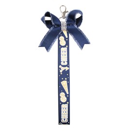 Pin Me Cheer Ribbon for Backpack Cheer Bow Pin Holder for Backpack School Bag (navy blue)