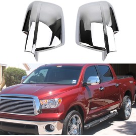 AUCERAMIC Chrome Plated Mirror Covers Trims for 2007-2021 Toyota Tundra for 2007-2020 Toyota Sequoia Side View Full Mirror Back Caps