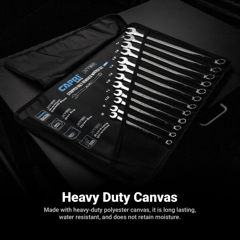 Capri Tools Wrench Roll Up Pouch for Extra-Long Wrenches, Metric,