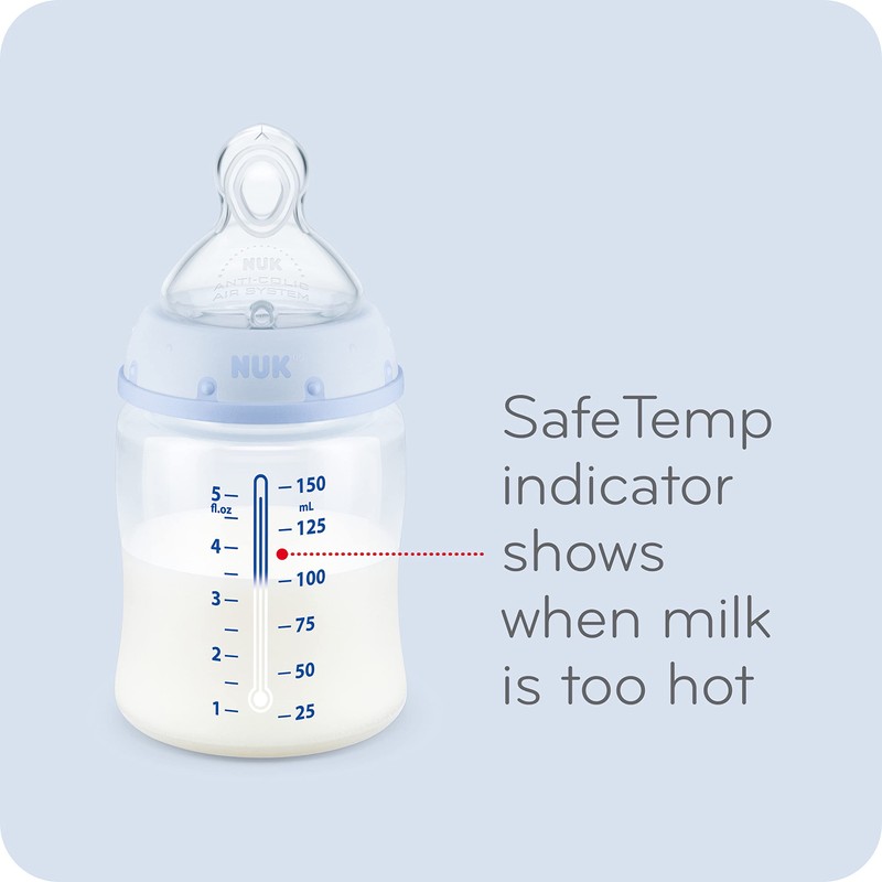NUK Smooth Flow - Biberón anticólicos, 5 onzas, elefante