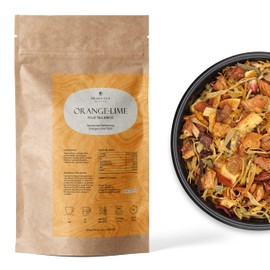 Prime Tea Orange-Lime - Exquisite Fruit Tisane, Premium Organic Loose Leaf, Delicious Herbal Tea Mix, Natural & Vegan, Caffeine-Free, Perfect for Hot & Iced Tea Enjoyment - 4 Ounce