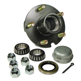 Rigid Hitch Trailer Hub Kit (BT-150-04-A) 5 Bolt on 4-1/2" Bolt Circle with 1 Inch I.D. Bearings