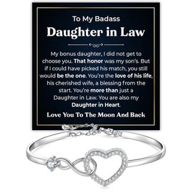 Chiside To My Daughter In Law Infinity Heart Bracelet, Bracelet Gift On her wedding day, Daughter in Law gift from Mother In Law For Birthday
