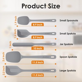 5-Piece Silicone Spatula Set, Reinforced Core & Connections