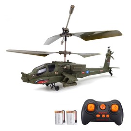 Dodoore Remote Control Helicopter, S109H RC Helicopter with Altitude Hold, One Key Take Off/Landing, LED Light, Low Battery Reminder, Gyro, 2.4GHz RC Army Military Helicopter with 2 Batteries for Kids