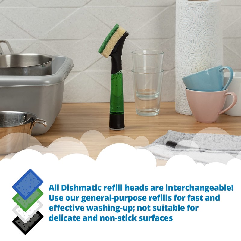 Dishmatic Spare Heads Green HD 3pk, White, One Size