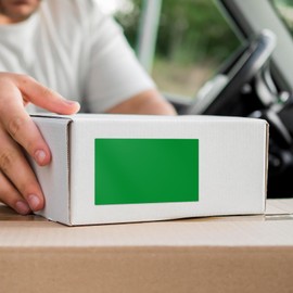 YIKIADA Green Color Coding Labels 3 × 2 Inches Self-Adhesive Rectangle Stickers Waterproof Name Tags for Office School Home 40 PCS