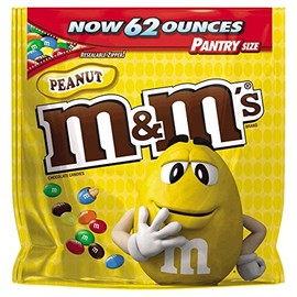 M&M's Peanut Candy 62 Oz Pantry Size Resealable Bag