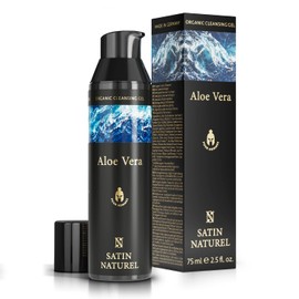 Organic Facial Cleansing for Men with Aloe Vera for Intensive and Delicate Cleansing - Against Pimples, Pores & Blackheads - Pore Cleanser Face 75 ml - Vegan Face Care - Skincare Satin Naturel