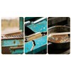 Axinost Wire Brush Set, Straight Brush, Brush with Wooden Handle,