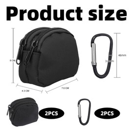 2Pcs Mini Fanny Packs, 2Pcs Carabiners, Tactical Fanny Pack, Belt Organizer, Tactical Gear, Hiking Gear, Mini Wallet Keychain