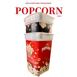 ONONEXPRESS 6 MIX pcs Reusable Plastic Popcorn Containers/Popcorn Bowls Set for Movie Theater Night - Washable in the Dishwasher - (BPA Free) (MIX - 6)