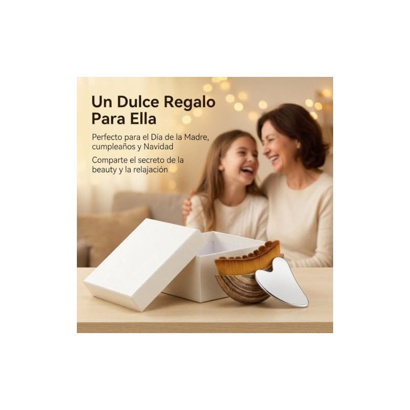 Inoxidable Kit Cepillo Facial Contorno Linfático Reducir Hinchazó