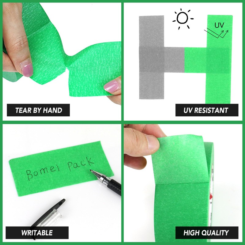 BOMEI PACK 2 Inch Green Painters Tape, 2 Pack Paint