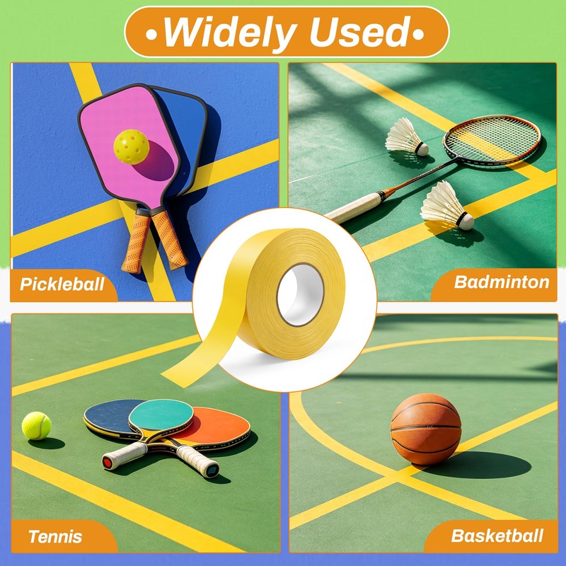 Anglekai 262FT Pickleball Court Tape, Adhesive Pickleball Court Mark Tape