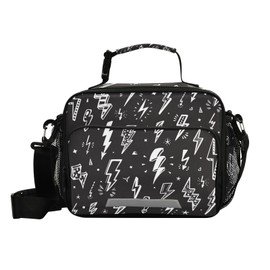 Kcldeci Lunch Box Insulated Kids Lunch Bag for School, Doodle Lightning Bolt Signs Cooler Thermal Meal Tote Kit for Boys, Girls,Men,Women,School,Work, Office