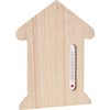 Wall Thermometer "House", Made of Raw Wood