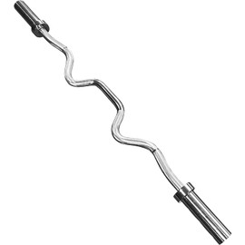 CAP Barbell Solid Olympic Super Curl Bar, Bronze Bushings, Chrome, 48 inches