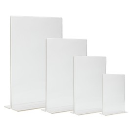 Karteo® T-shape advertising stand | T-stand | info stand | table sign vertical | table stand A5 | viewing surface double-sided | dimensions: 158 x 225 mm