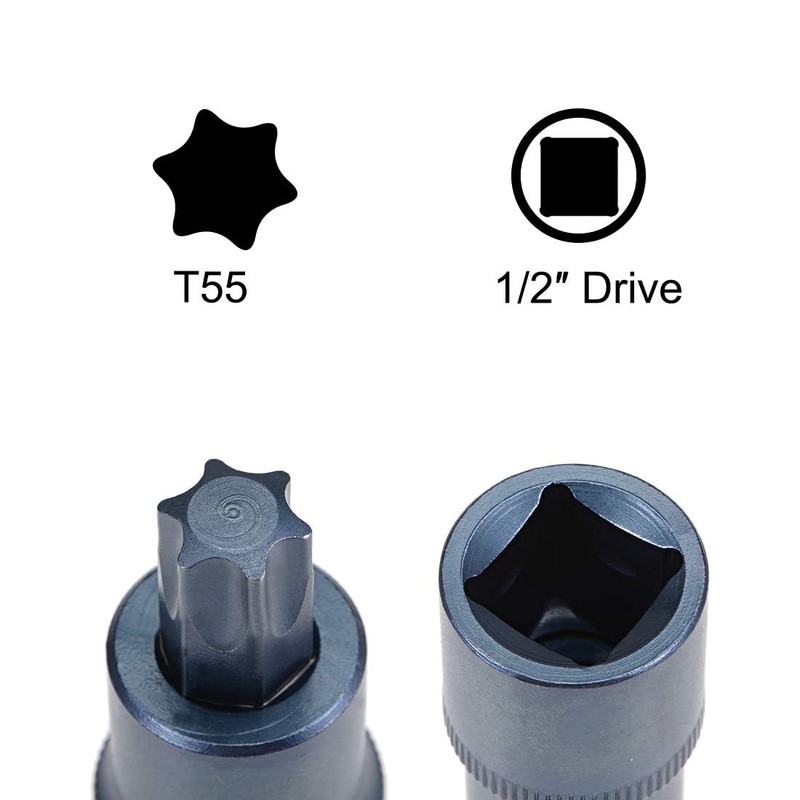 TOP-VIGOR Torx Bit Socket, 1/2" Drive x T55 CR-V Key