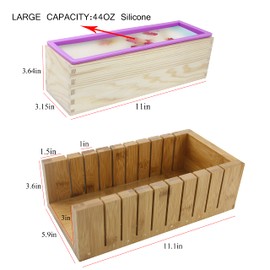 Silicone soap molds -Soap Cutting Tool Set Wooden Bamboo (+Shrink Wrap Bags 2)