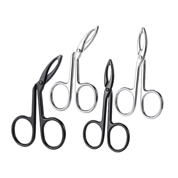 Healeved 4pcs Stainless Steel Eyebrow Tweezers with Curved and Straight
