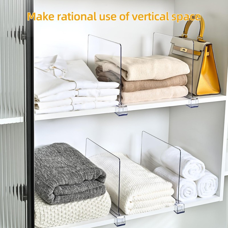 Uni HIMO Shelf Dividers，Vertical Purse Organizer for Closet，Thickened and Sturdy