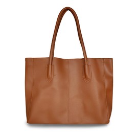 FuninCrea Handbags Women's Large Shopper Bag Women's Leather Tote Bag Women's Waterproof Shoulder Bag Women's Large Women's Handbag Shoulder Bag Women for Work Shopping Travel, brown