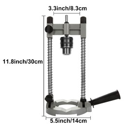 CertBuy Portable Drill Press for Hand Drill, Multi-Angle Drill Guide Attachment For 1/4 Inch and 3/8 Inch Adjustable Angle Drill Holder Guide, Portable Drill Guide with Chuck
