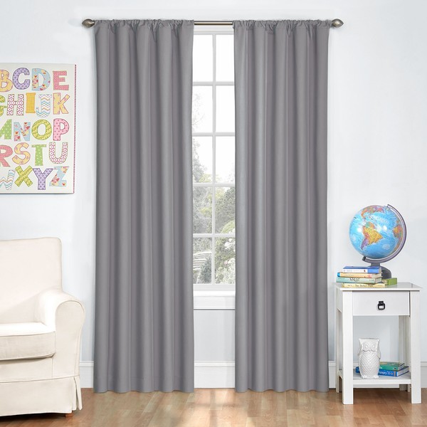 ECLIPSE Blackout Thermal Rod Pocket Window Curtain for Bedroom or Nursery (1 Panel)
