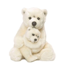 WWF 16871 Plush Toy Polar Bear with Baby