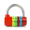 4-Digit Combination Padlock, Colourful Dials Security Password Lock for Gym,