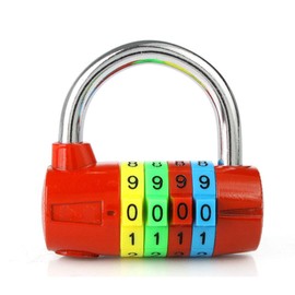 4-Digit Combination Padlock, Colourful Dials Security Password Lock for Gym, School, Employee Locker Travel Suitcase