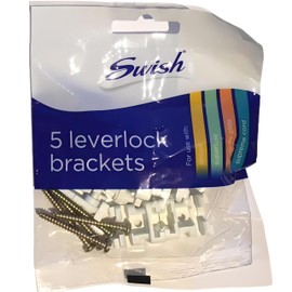 AMK® Swish Deluxe Brackets White Pack of 5 for Wall Or Ceiling Fixing Suitable for All Domestic Curtains