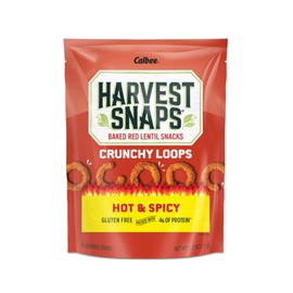 Harvest Snaps Veggie Chips Crunchy Loops Variety Pack, Kick'n BBQ, Hot & Spicy, Sour Cream & Onion, Plant-Based Protein Snack, Baked, Gluten-Free, No Artificial Flavors, 3 Pack