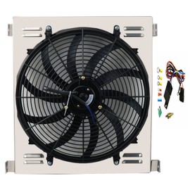 HKAUTOPART Performance Aluminium Radiator Shround Fan for 1930-1938 Ford Ford Model High Boy Coupe/Chevy V8