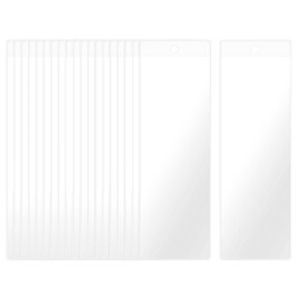 Clear Bookmark Sleeves Penta Angel 20Pcs Plastic Blank Photobooth Frames Vinyl Book Markers Cover Holder with Hole for Students Reading Wedding Valentine’s Gift Party Favor, 6.69x2.28’’ (20)