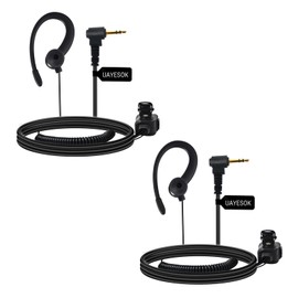 UAYESOK Radio Headset, G-type Security Earphones 1 Pin 2.5mm Jack Headphones for Walkie Talkie Motorola Talkabout TLKR T92 H20 T60 T80 T82 XT180 Wireless with PTT Microphone & Earplugs (Pack of 2)