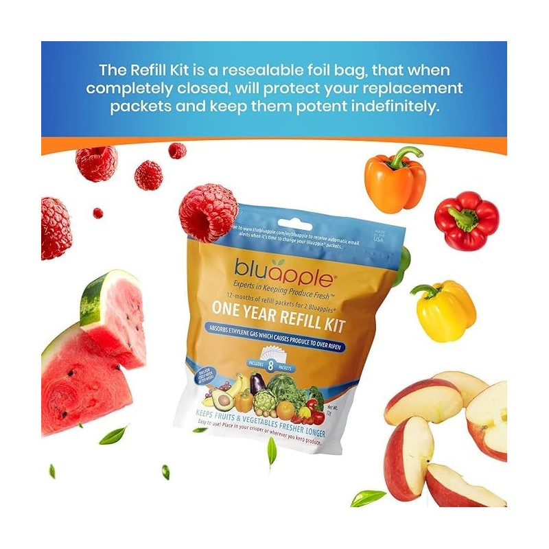 Bluapple Classic One-Year Refill Kit Fruits/Vegetable Saver Sealer