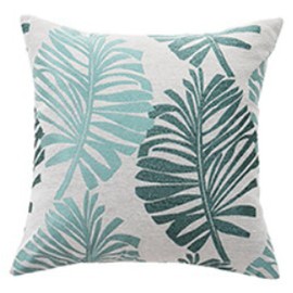 Cushion Cover 17.7 x 17.7 inches (45 x 45 cm), Stylish Scandinavian Backrest Natural Green Pattern Jacquard Woven SweetBaku (Green)