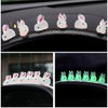 Glow-in-the-dark mini rabbit miniature interior accent accessory prop / 대시보드 룸미러 핸들 장식 야광 미니 토끼 미니어쳐 실내 포인트 악세사리 소품