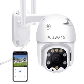 FULLWARD 1080P Outdoor Security Camera Human AI Motion Detection PTZ Dome 2.4G WiFi Home Security CCTV Camera Night Vision 2-Way Audio Waterproof Wireless HD Surveillance Camera