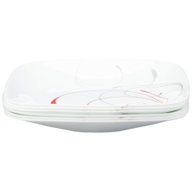 Corelle Vitrelle 6-Piece Salad Plate Set, Triple Layer Glass and Chip Resistant, Lightweight Square 8-1/2-Inch Plates Set, Splendor