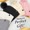 Funky Junque Cable Knit Fleece Lined Pom Beanie - Beige