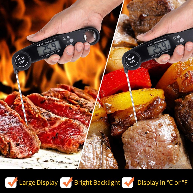 Digital Instant Read Meat Thermometer, Waterproof Kitchen Thermometer, Cooking Food