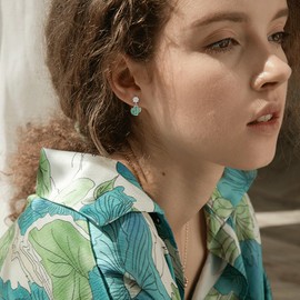 ONEFINITY Cactus Earrings 925 Sterling Silver Cactus with Flower Earrings Green Cactus Jewellery Gifts for Women Girls, Sterling Silver, Cubic Zirconia