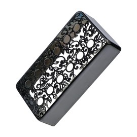 OVSAL Brass Electric Guitar Pickup Covers Black 50mm Pole Spcing 6 String Guitar Neck Humbucker Pickup Covers Compatible with Les Paul Lp Electric Guitar Replacement Parts