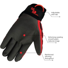Meta Miner Hi-Viz Premium Smooth Palm Gloves by Illinois Glove Company Style 499 (Large)