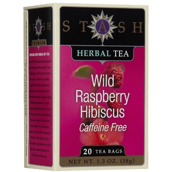 Stash Tea Wild Raspberry Hibiscus tea - 20 Count (Pack of 1)